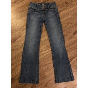 White House Black Market wide leg blue jeans